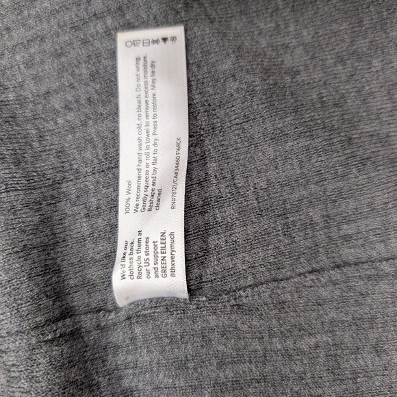 Eileen Fisher Sweater Womens M Petite Gray Cardigan Open Rib Knit Wool Light - Picture 7 of 7